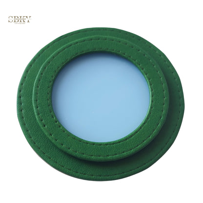 Shaker element with artificial leather, green color
